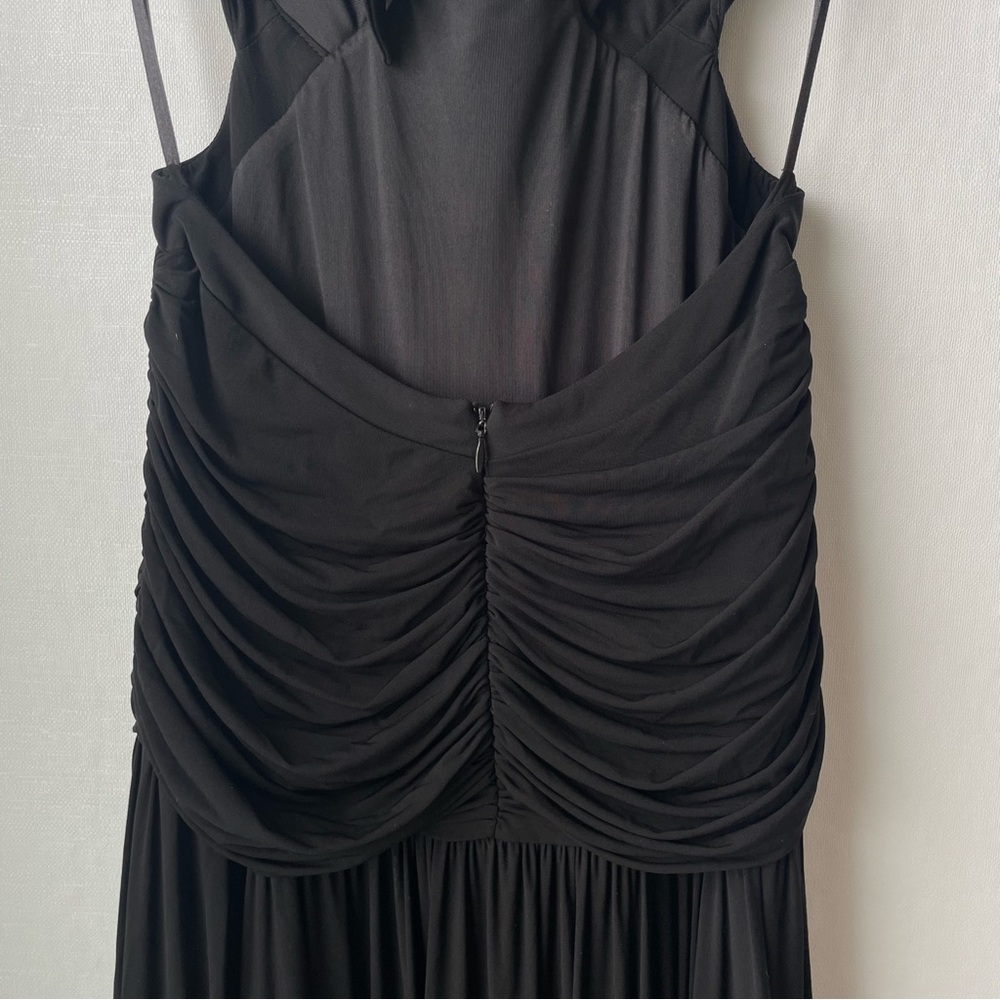 BCBGMAXAZRIA Long Cocktail Dress Cutout Sides Sleeveless Low Back Black XS - Picture 6 of 11